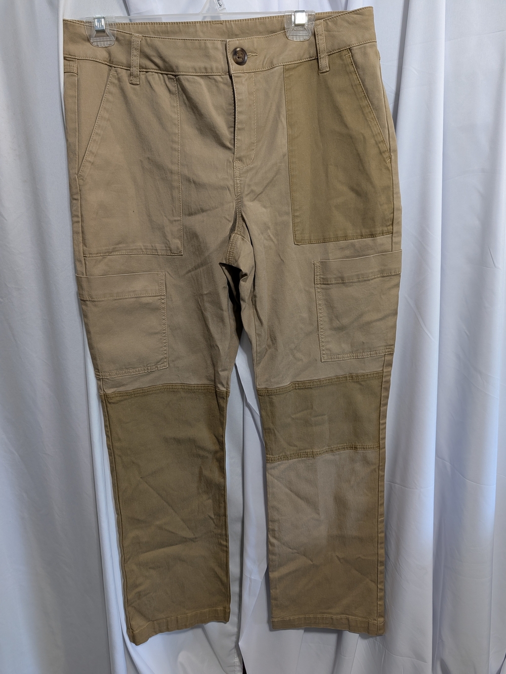 CAbi Two-Tone Khaki Patchwork Utility Trousers